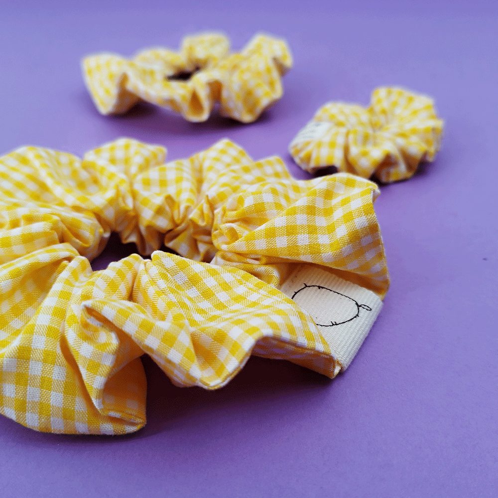 chouchou petit vichy jaune