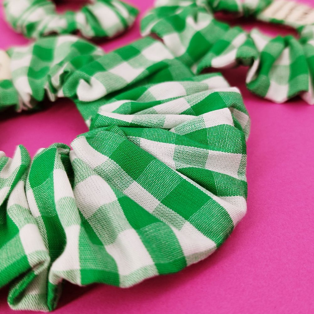 chouchou vert vichy